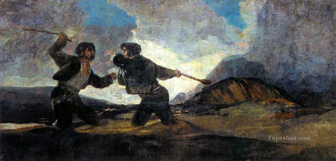 棍棒との戦い フランシスコ・デ・ゴヤ油絵